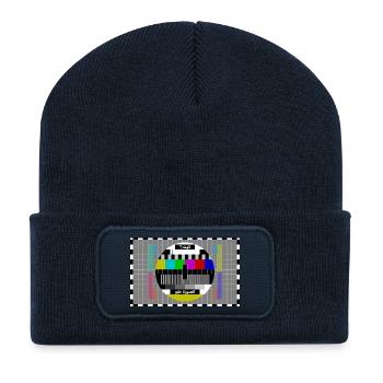 TV Test Image Arabe - Beanie recyclé à patch - bleu marine - Devant