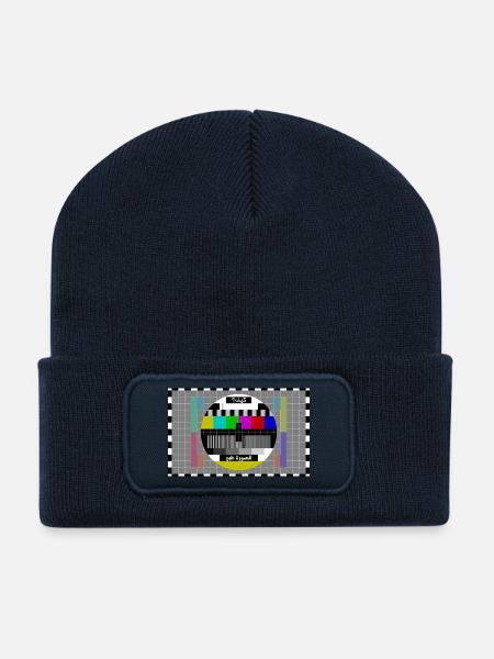 TV Test Image Arabe - Beanie recyclé à patch - bleu marine