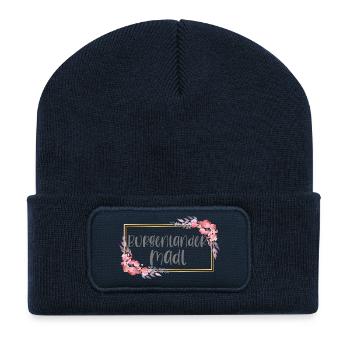 Burgenlander Österreich Mädchen Heimat Geschenk - Recycelte Patch Beanie - French Navy - Vorne