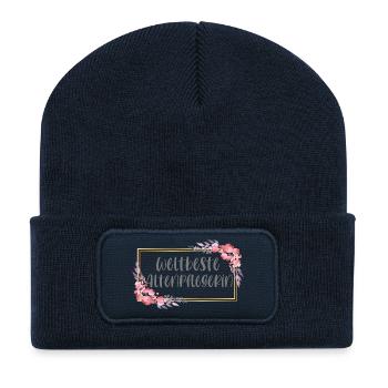 Altenpflegerin Pflegerin Mädchen Geschenk - Recycelte Patch Beanie - French Navy - Vorne