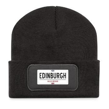 Edinburgh town sign - Recycled Patch Beanie - dark grey - Front