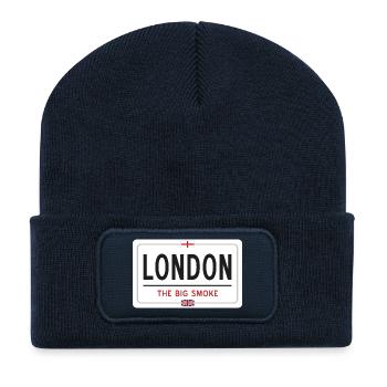 Panneau de nom de lieu de Londres - Beanie recyclé à patch - bleu marine - Devant