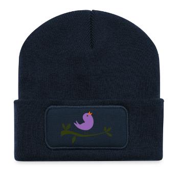 Vogel - Recycelte Patch Beanie - French Navy - Vorne