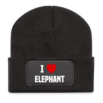 I love Elephant - Beanie recyclé à patch - charbon - Devant