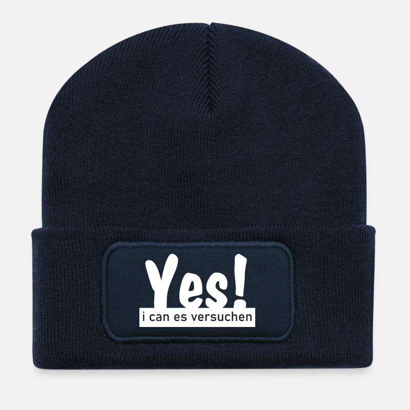 Yes i can es versuchen! - Recycelte Patch Beanie - French Navy