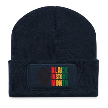 Mois de l'histoire des Noirs - Beanie recyclé à patch - bleu marine - Devant