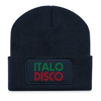 ITALO DISCO - Beanie recyclé à patch - bleu marine - Devant