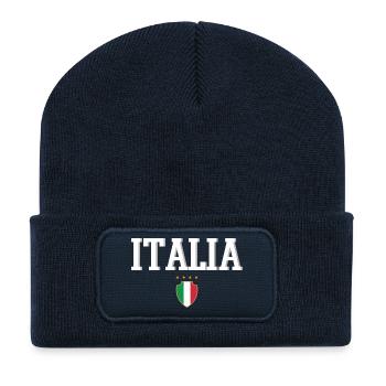 Italien - Recycelte Patch Beanie - French Navy - Vorne