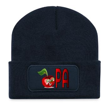 Schriftzug OPA - Großvater - Großpapa Rentner - Recycelte Patch Beanie - French Navy - Vorne
