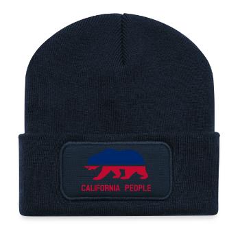 Menschen in Kalifornien - Recycelte Patch Beanie - French Navy - Vorne