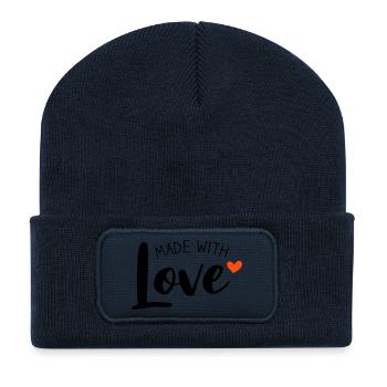 Made With Love zweifarbig - Recycelte Patch Beanie - French Navy - Vorne