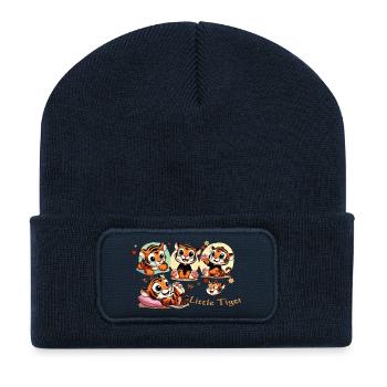 Kleines Tigerchen Spielwelt - Recycelte Patch Beanie - French Navy - Vorne