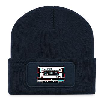 kassette glitch - Recycelte Patch Beanie - French Navy - Vorne