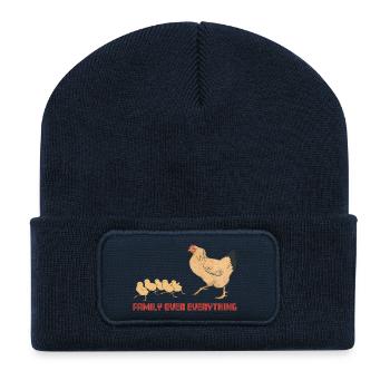 Vintage Chicken Family Love - Recycelte Patch Beanie - French Navy - Vorne