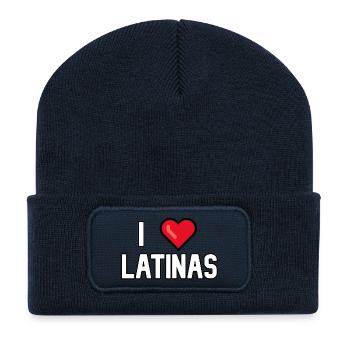 J’adore les latinas - Beanie recyclé à patch - bleu marine - Devant