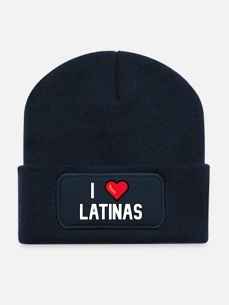 I love latinas - Recycled Patch Beanie - french navy