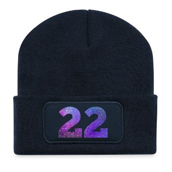 Numéro 22 galaxie - Beanie recyclé à patch - bleu marine - Devant