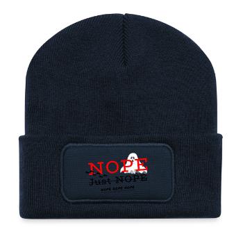 Verspielter Geister-Print für Kinder - Recycelte Patch Beanie - French Navy - Vorne