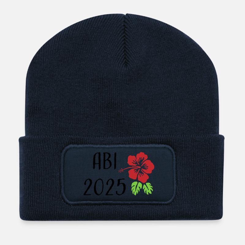 Tshirt ABI 2025 Abitur schwarz - Recycelte Patch Beanie - French Navy