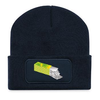 Kaugummi-Packung – Frisch, bunt und voller Energie - Recycelte Patch Beanie - French Navy - Vorne