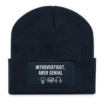 Introverted & Brilliant – Icon Edition - Recycled Patch Beanie - french navy - Front