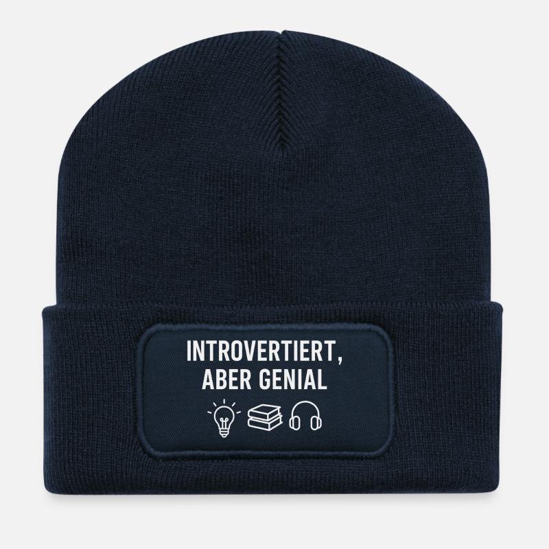 Introverted & Brilliant – Icon Edition - Recycled Patch Beanie - french navy