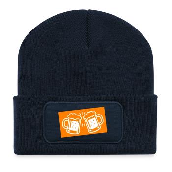 Beer Glass Beer Icon - Recycled Patch Beanie - french navy - Front