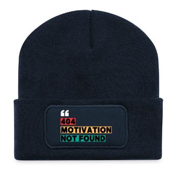 404 Motivation Not Found – Funny Quote - Recycled Patch Beanie - french navy - Front