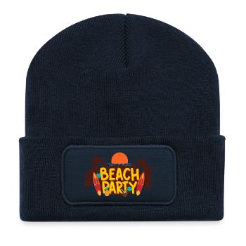 Beach Party – Été, soleil et surf - Beanie recyclé à patch - bleu marine - Devant