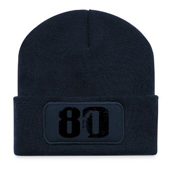 80 Zahl Trikot - Recycelte Patch Beanie - French Navy - Vorne