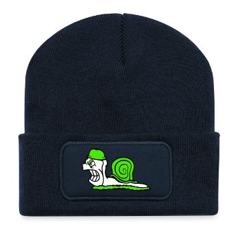 Schnecke Soldat Militär General Helm Krieg Böse - Recycelte Patch Beanie - French Navy - Vorne