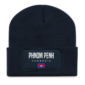 Phnom Penh Kambodscha Khmer - Recycelte Patch Beanie - French Navy - Vorne