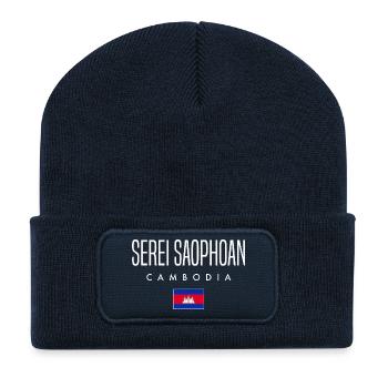 Serei Saophoan Kambodscha Khmer - Recycelte Patch Beanie - French Navy - Vorne