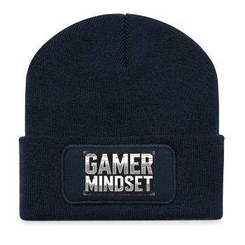 Gamer Mindset Typography, Love Gaming  - Recycled Patch Beanie - french navy - Front