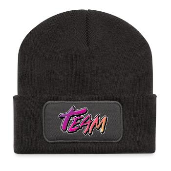 Équipe - Beanie recyclé à patch - charbon - Devant