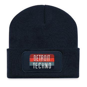 Detroit Techno Neon Emblem - Recycled Patch Beanie - french navy - Front