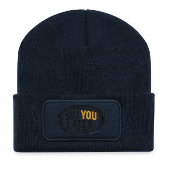 Ski You Later – Grunge Skibrille - Recycelte Patch Beanie - French Navy - Vorne