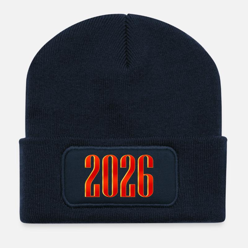 NEW -- Shine Bright: It’s 2026! - Recycled Patch Beanie - french navy