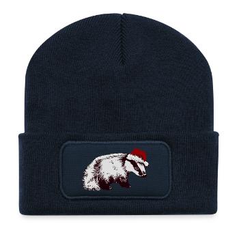 CHRISTMAS BADGER - Recycled Patch Beanie - french navy - Front