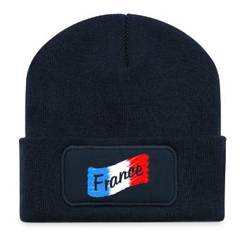 France Flag - Recycled Patch Beanie - french navy - Front