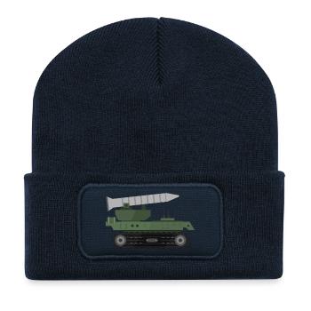 Truck with missile - Recycled Patch Beanie - french navy - Front