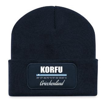 Corfu - Recycled Patch Beanie - french navy - Front