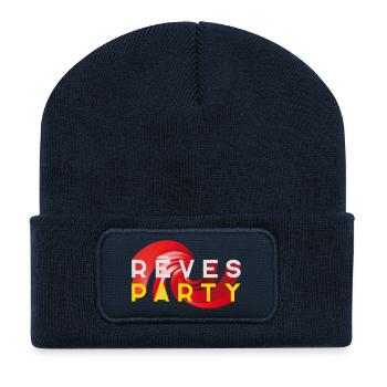 RÊVE PARTY #1 - let's talk - Beanie recyclé à patch - bleu marine - Devant