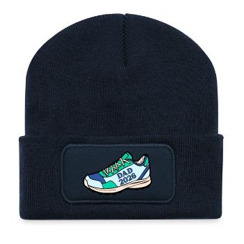 Annonce du bébé : Papa Coureur 2026 - Beanie recyclé à patch - bleu marine - Devant