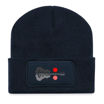 Guitariste guitariste : Don musical de la nature miroir - Beanie recyclé à patch - bleu marine - Devant