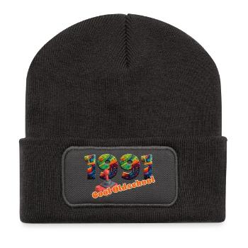 1991 – Digital Retro Gaming Design - Recycelte Patch Beanie - Dunkelgrau - Vorne