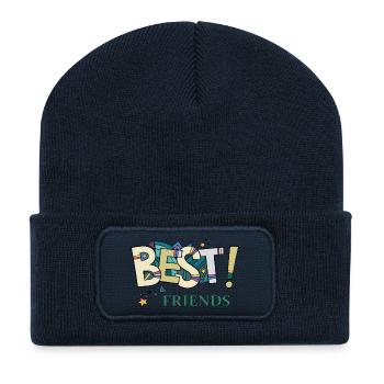 Meilleurs ami - Beanie recyclé à patch - bleu marine - Devant