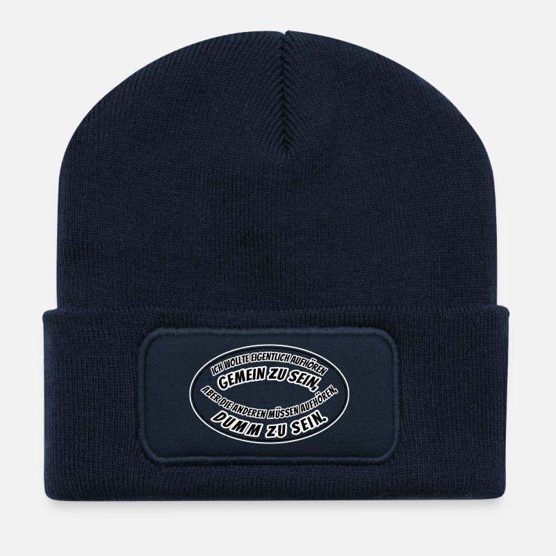gemein und dumm - Recycelte Patch Beanie - French Navy