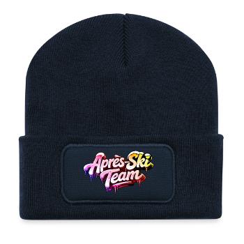 Équipe d’après-ski Bunt - Beanie recyclé à patch - bleu marine - Devant