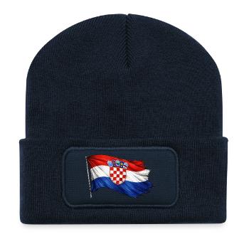 Drapeau de la Croatie - Beanie recyclé à patch - bleu marine - Devant